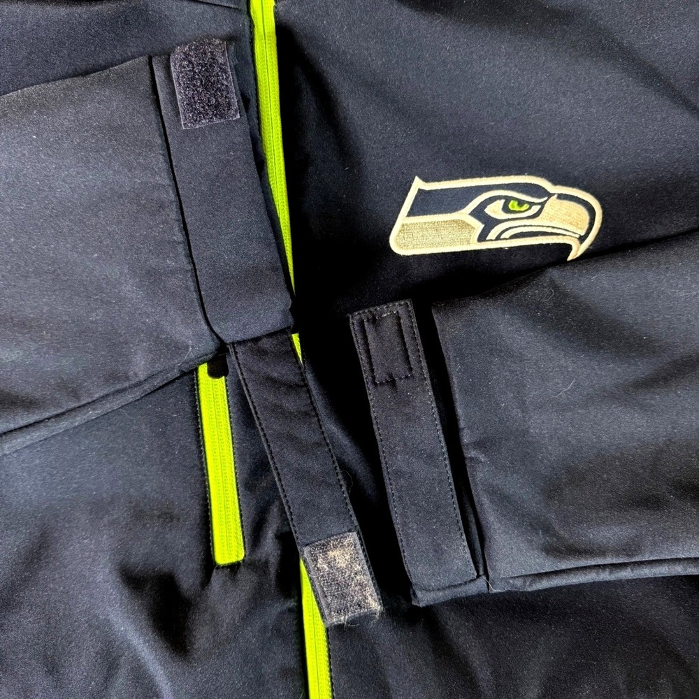 Seattle Seahawks Super Bowl Era Jacket Lg NFL G-III Fleece Lined Navy Green - Picture 5 of 8